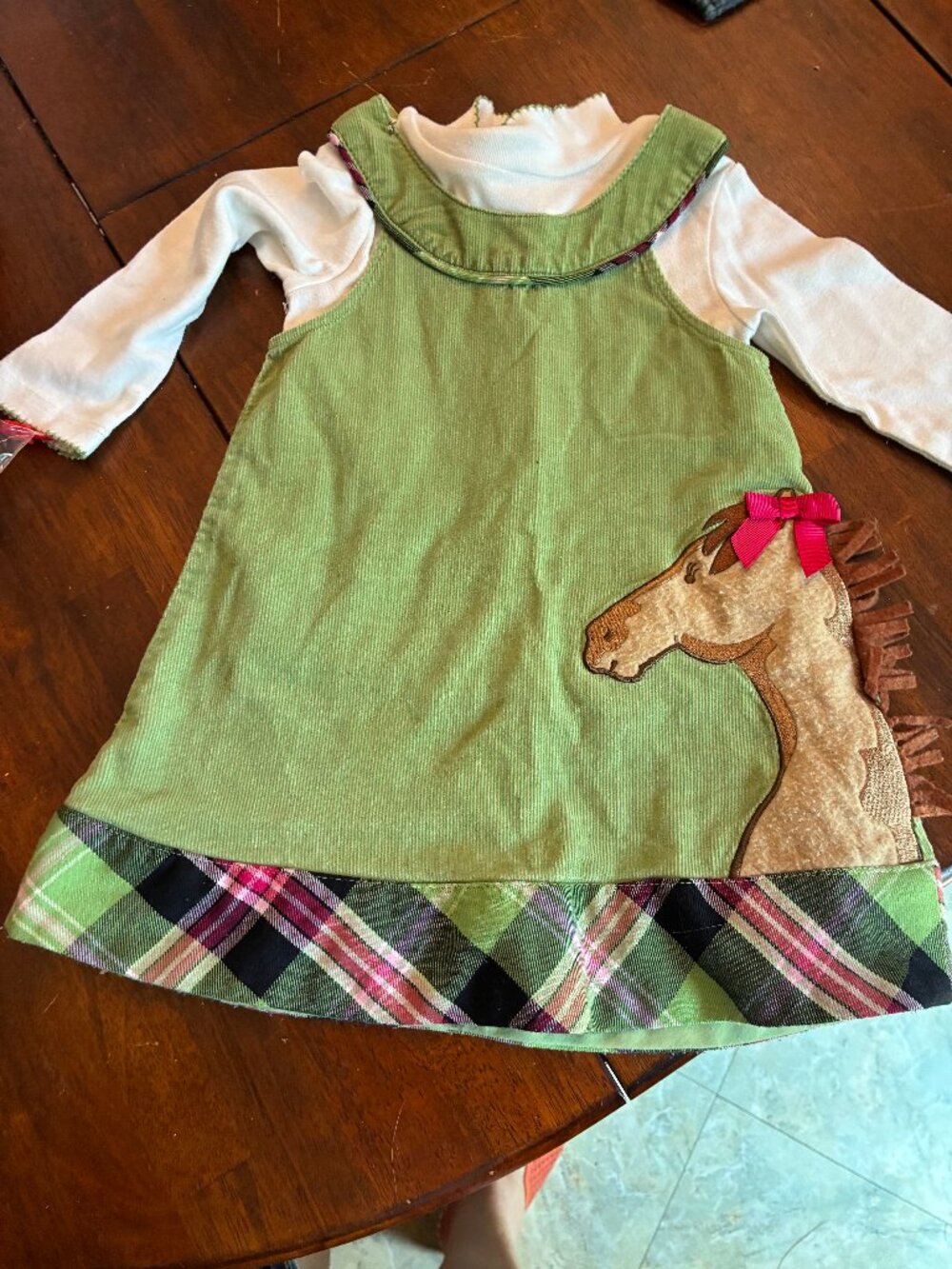 Vintage Bonnie Jean Corduroy Jumper with Horse 2T